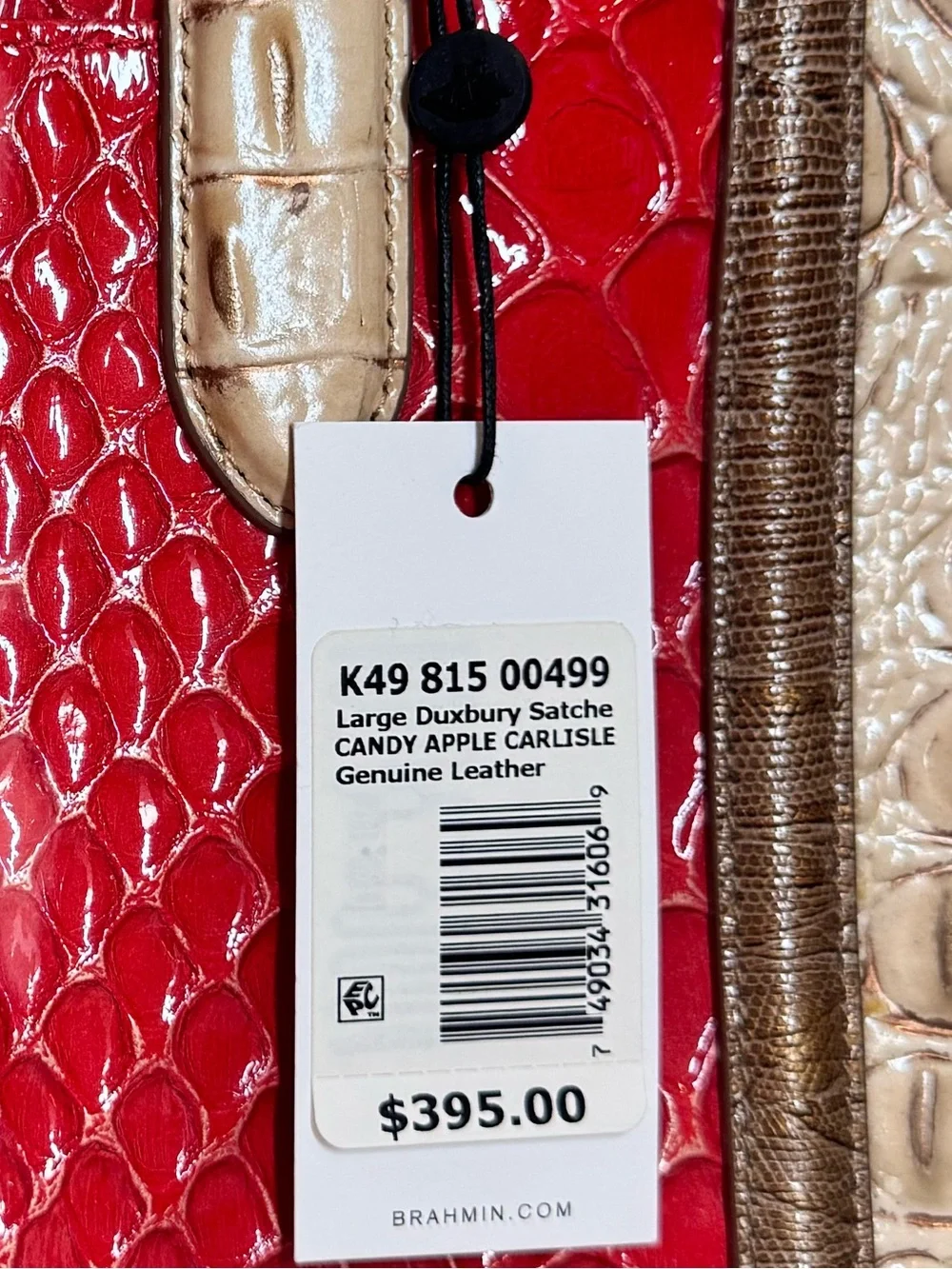 NWT Brahmin Large Duxbury Leather Satchel: Candy Apple Carlisle